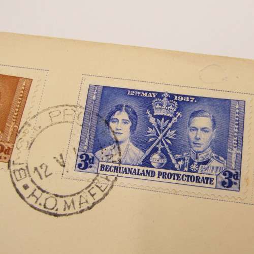 Registered first day cover from Mafeking Bechuanaland to London Great Britain 12 May 1937