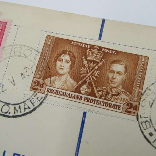 Registered first day cover from Mafeking Bechuanaland to London Great Britain 12 May 1937