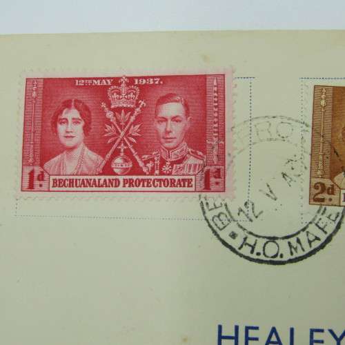 Registered first day cover from Mafeking Bechuanaland to London Great Britain 12 May 1937