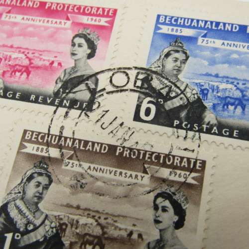 Registered first day cover from Lobatsi Bechuanaland to Pretoria South Africa 21 January 1960