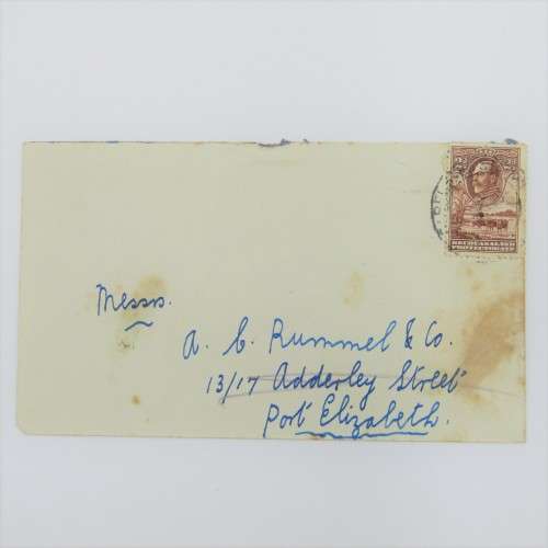 Postal cover from Bechuanaland protectorate to Port Elizabeth South Africa 6 March 1935