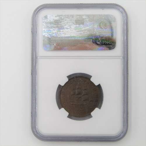 1934 SA Union 1/2d Half Penny graded AU 58 BN by NGC