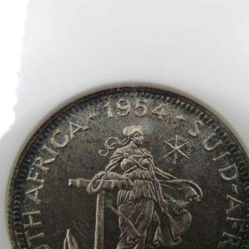1954 SA Union 1s Shilling graded PF 66 by NGC