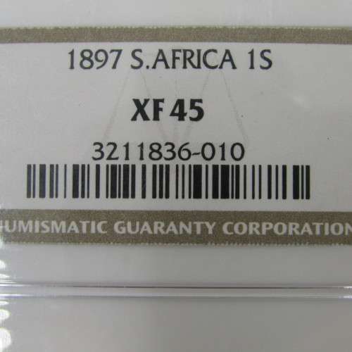 1897 ZAR 1s One Shilling graded XF 45 by NGC