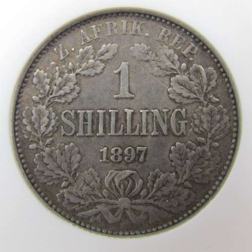 1897 ZAR 1s One Shilling graded XF 45 by NGC
