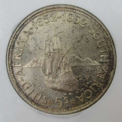 1952 SA Union 5s Five Shilling graded PF 66 by NGC