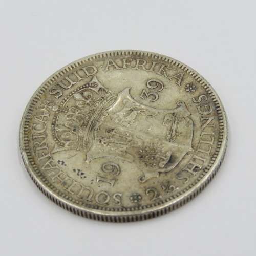 1939 South Africa half crown - Excellent reverse scratched obverse