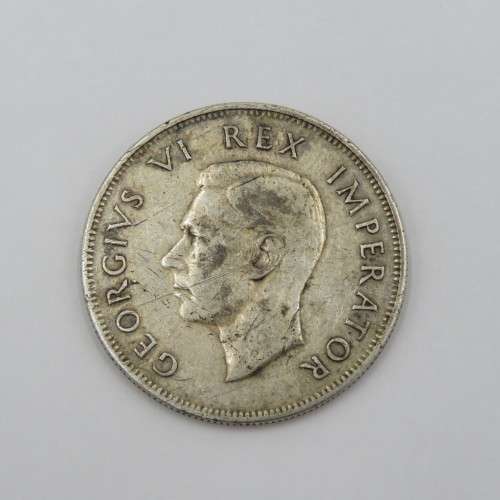 1939 South Africa half crown - Excellent reverse scratched obverse