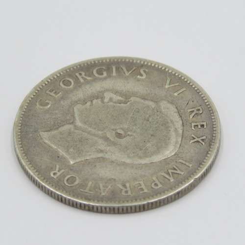 1946 South Africa half crown - Scarce but well used - Only 11388 minted