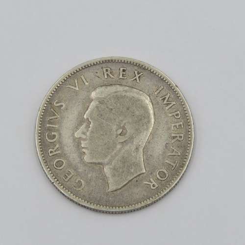 1946 South Africa half crown - Scarce but well used - Only 11388 minted