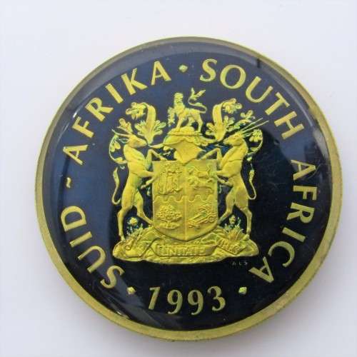 1993 Set of Peace R2 coins - 1 in Silver - 1 gold plated and Enamel - multiclour - 4800 Minted