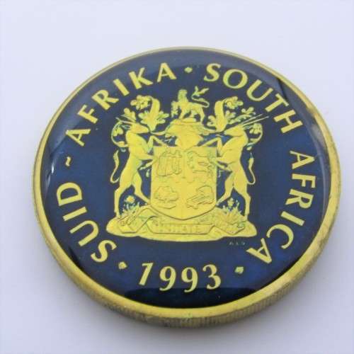 1993 Set of Peace R2 coins - 1 in Silver - 1 gold plated and Enamel - multiclour - 4800 Minted