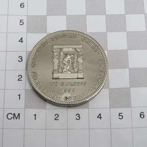Suriname Proof silver 100 Guilders 1996 Discus Thrower