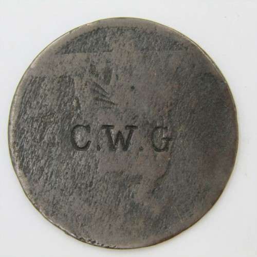 Victorian Penny Stamped WEH on obverse and CWG on reverse