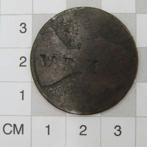 Victorian Penny Stamped WEH on obverse and CWG on reverse