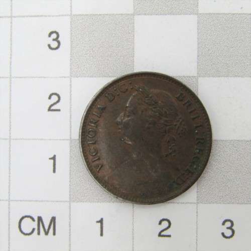 1884 Great Britain Victorian Farthing - stop after F of Farthing - XF