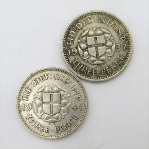 6 Great Britain tickeys - 1937 - 1942 - sold as a lot