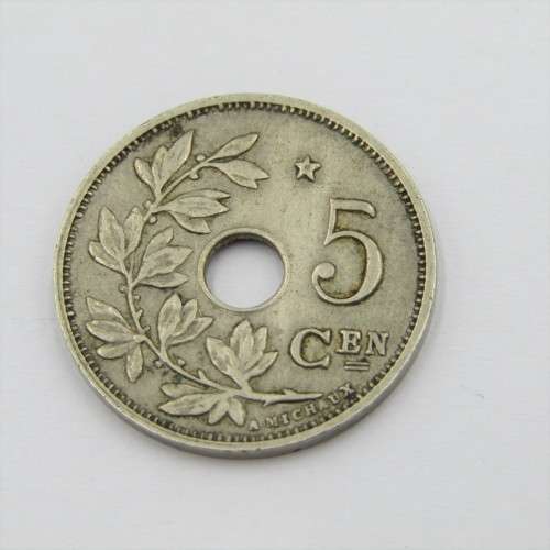 1931 Belgium 5 Centimes - double stuck on 3