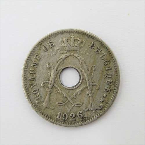 1926 Belgium Silver 5 Centimes with 6 out of place