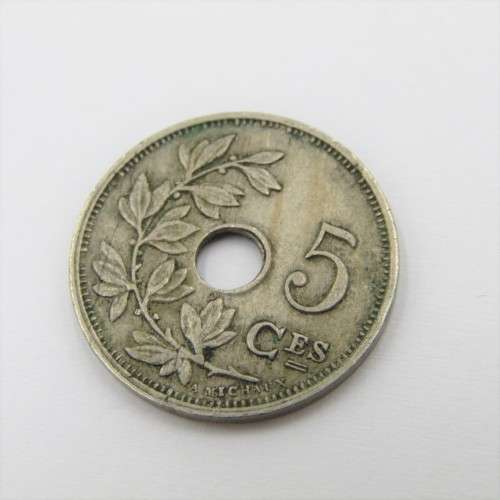 1926 Belgium Silver 5 Centimes with 6 out of place