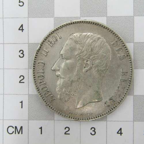 1873 Belgium Silver 5 Francs
