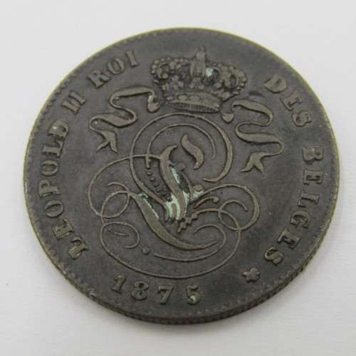 1875 Belgium copper 2 cent - AU