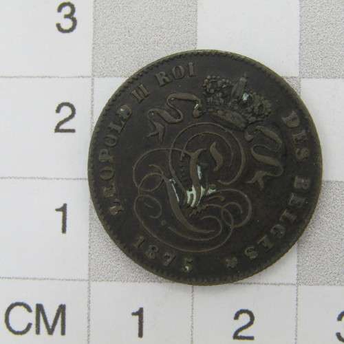1875 Belgium copper 2 cent - AU