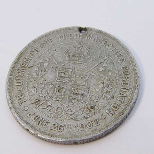 1902 Coronation medallion Edward VII and Queen Alexandra - aluminum