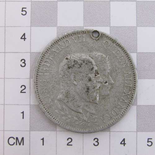 1902 Coronation medallion Edward VII and Queen Alexandra - aluminum