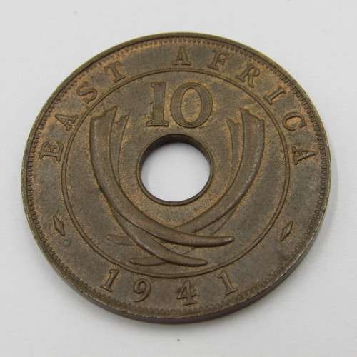 1941 East Africa 10 Cent - `I` mintmark