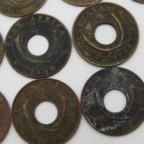 Lot of 17 different year East Africa Cent Cents