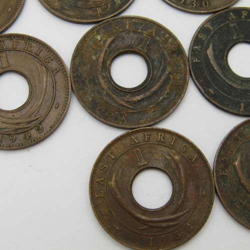 Lot of 17 different year East Africa Cent Cents