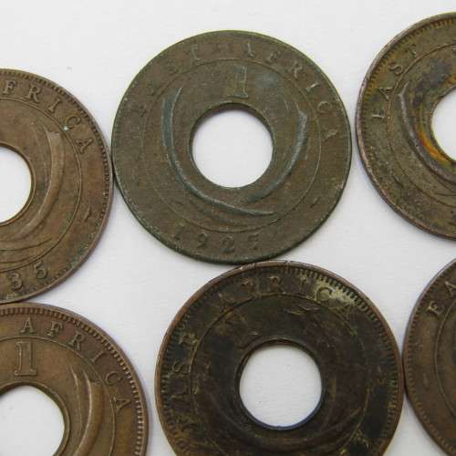 Lot of 17 different year East Africa Cent Cents