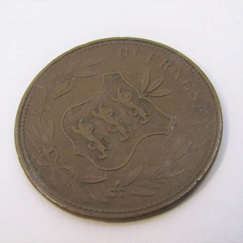 1864 Guernsey 8 Doubles - VF