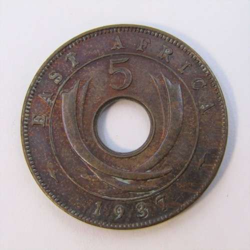 1937 East Africa set of 2 AU coins - `H` and `KN` mintmarks