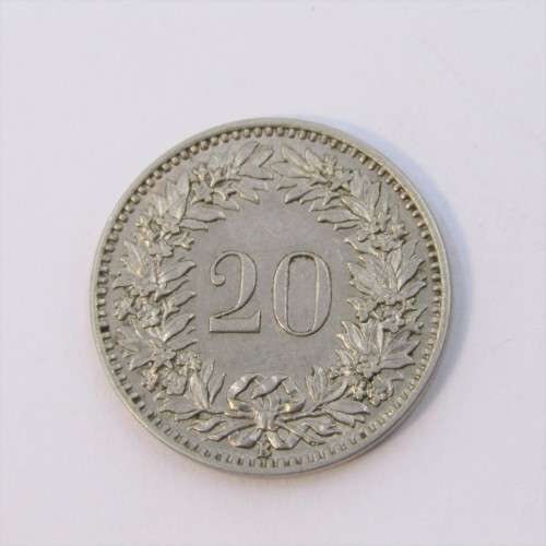 1925 Switzerland 20 Rappen- AU
