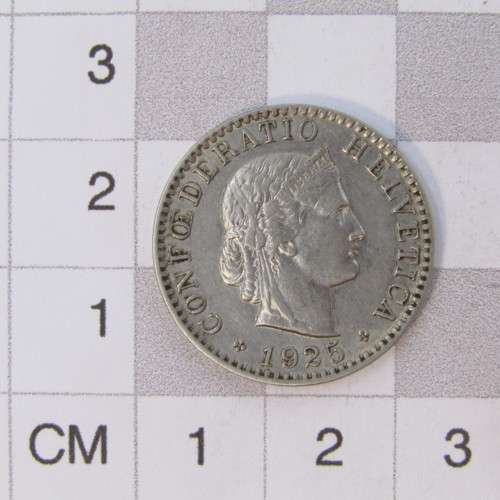 1925 Switzerland 20 Rappen- AU