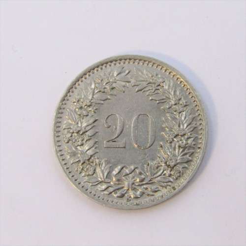 1933 Switzerland 20 Rappen - AU