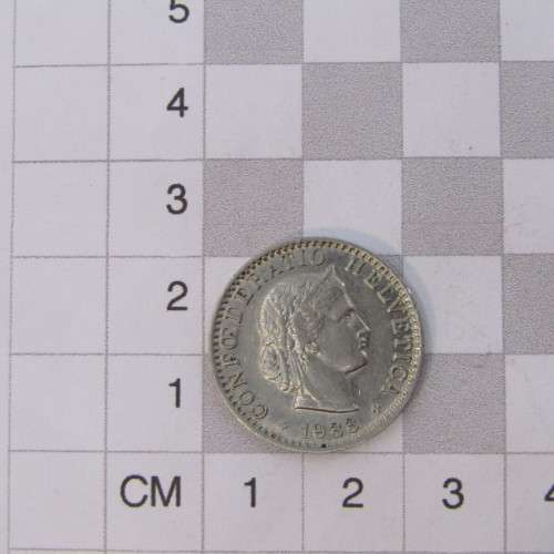 1933 Switzerland 20 Rappen - AU