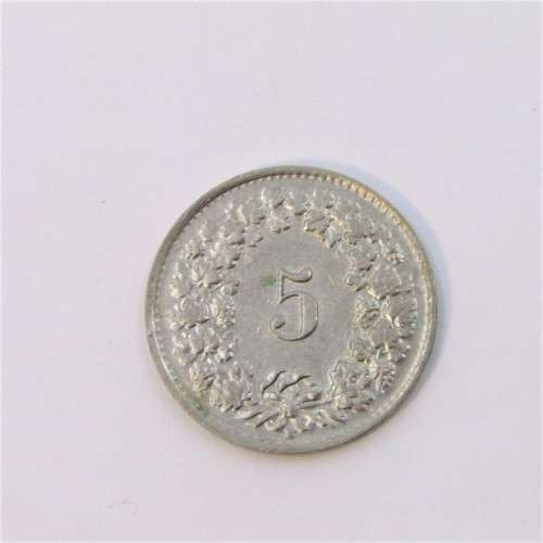 1945 Switzerland 5 Rappen - XF - Scarce