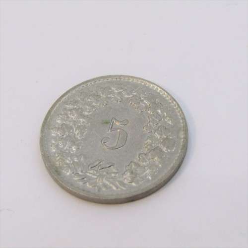 1945 Switzerland 5 Rappen - XF - Scarce