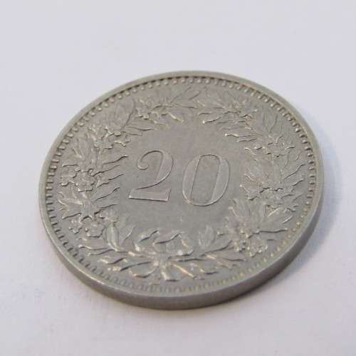 1932 Switzerland 20 Rappen - AU+