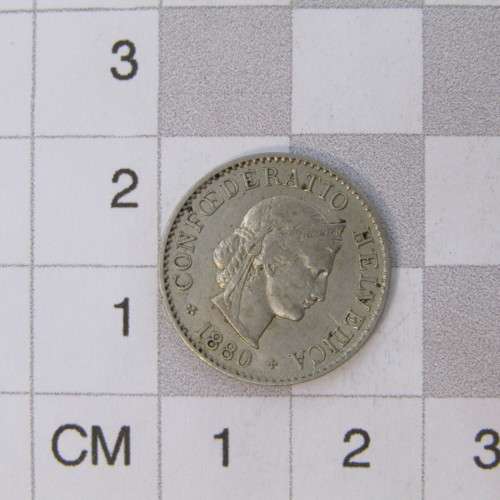 1880 Switzerland 5 Rappen - XF
