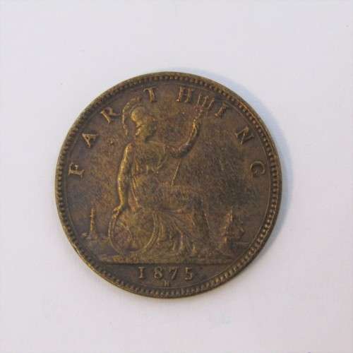 1875 Great Britain `H` Farthing