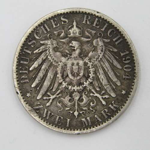 1904 German States Prussia 2 Mark - VF