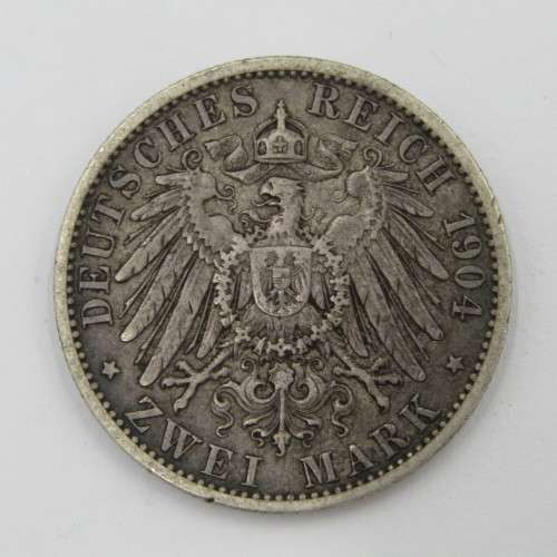 1904 German States Prussia 2 Mark - XF