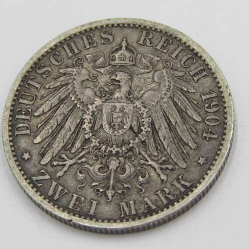 1904 German States Prussia 2 Mark - XF