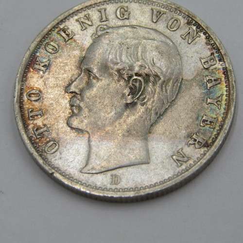 1908 D German States Bavaria 2 Mark
