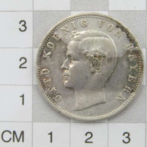 1908 D German States Bavaria 2 Mark