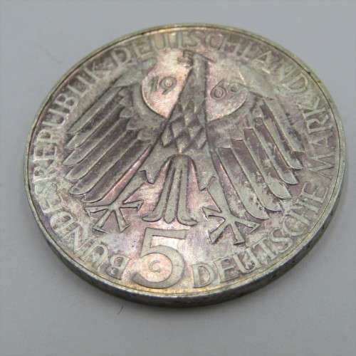 1969 German commemorative 5 Mark - Theodor Fontane - silver